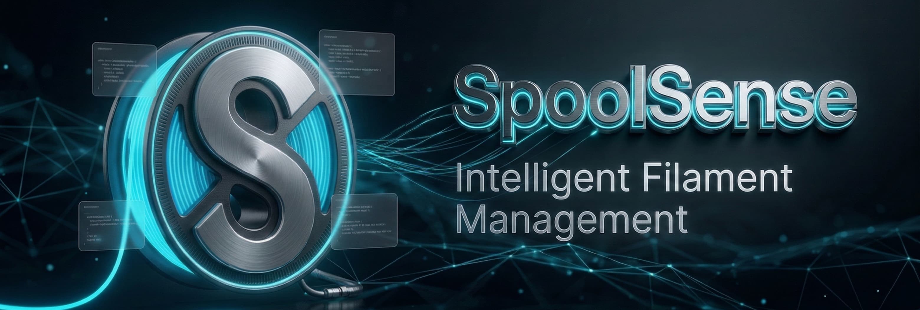 Tela do app SpoolSense mostrando gestão de filamentos e previsibilidade operacional